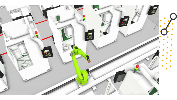 a rendering of industrial automation equipment