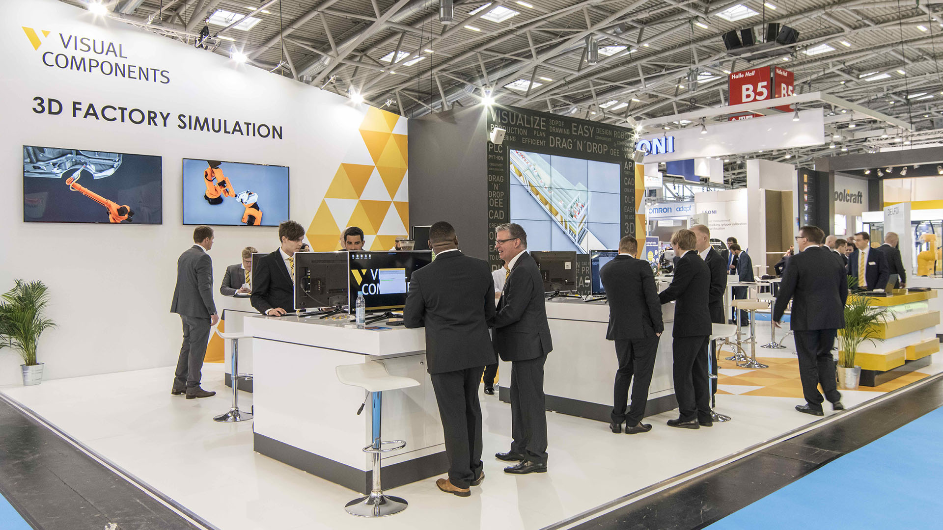 Visual Components' stand and team at a fair