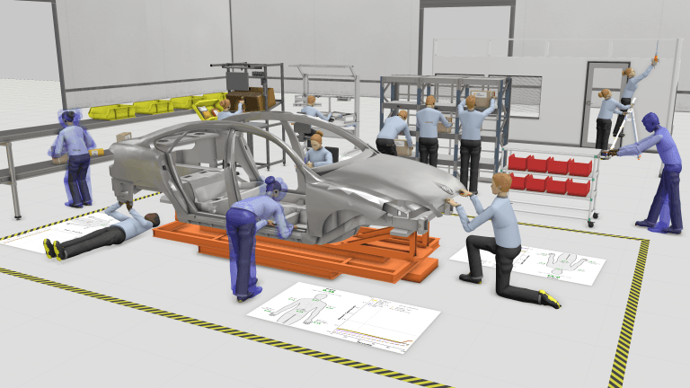 Work(s) add-on used in Visual Components for ergonomic analysis