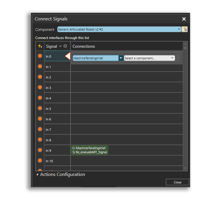 Signal Interface Connector in Visual Components 4.1