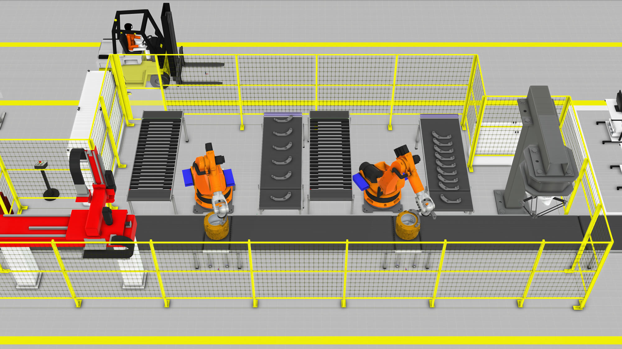 Simulation of a Midea tub assembly line