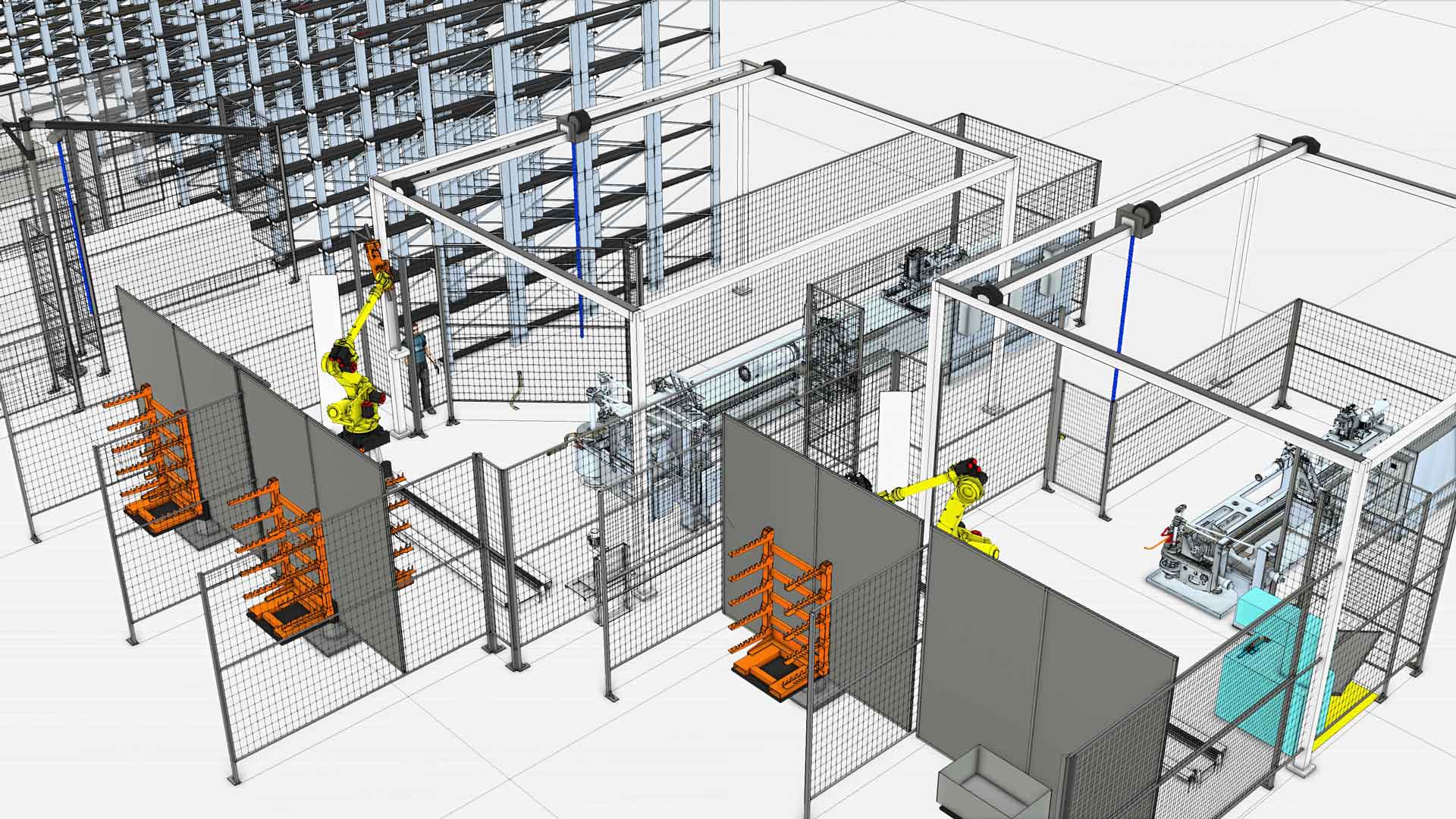 A Visual Components simulation of an AGCO factory